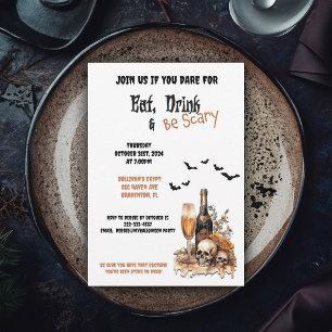 Invitation Mangez, buvez et soyez effrayant Halloween Party