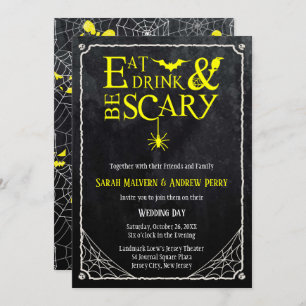 Invitation Mangez, buvez et soyez effrayant Mariage d'Hallowe