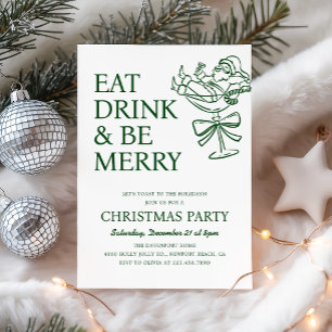 Invitation Mangez, Buvez et Soyez Joyeux Fête du Père Noël So
