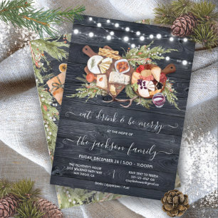 Invitation Mangez, buvez et soyez Joyeux Noël Fête