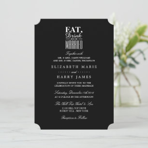 Invitation Mangez, buvez et soyez marié Cérémonie Mariage