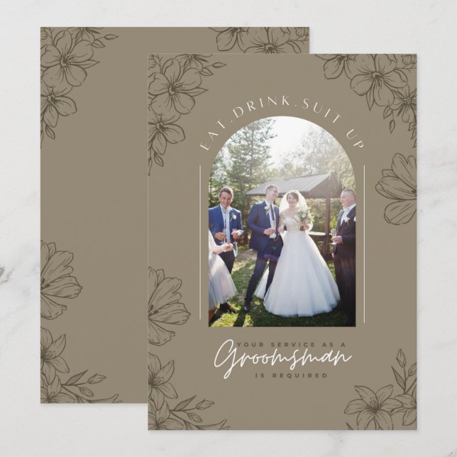 Invitation Mangez, buvez, habillez-vous - Le service de garço (Devant / Derrière)