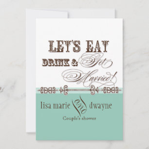 Invitation Mangez, buvez n Obtenez Marié Couples Douche Invit