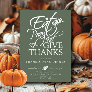 Invitation Mangez Priez Merci Thankesgiving