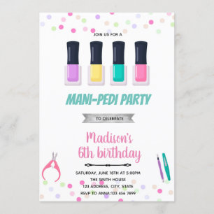 Invitation Mani pedi spa sommeil anniversaire