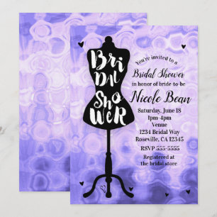 Invitation Mannequin Moderne Glamour Mode Violet Salle de Mar