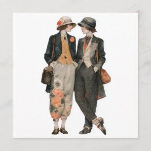 Invitation Mannequins de mode queer vintage 2 - feuille de dé