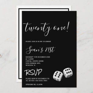 Invitation Man's Casino 21e fête d'anniversaire