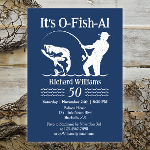 Invitation Man's It's O-fish-al Fisherman 50ème anniversaire 