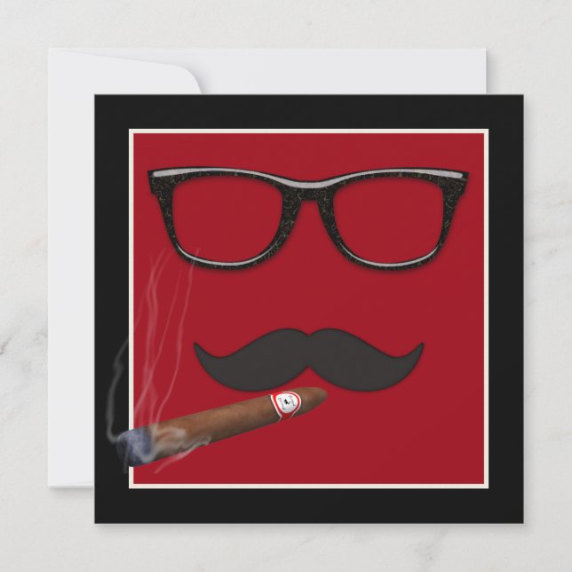 Invitation Mans Mustache fête d'anniversaire (Devant)