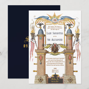 Invitation Manuscrit de la Renaissance ésotérique Mariage méd