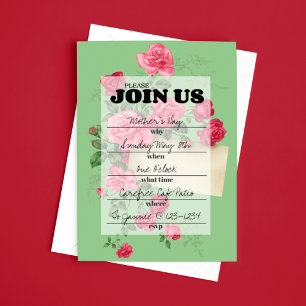 Invitation manuscrite pour le brunch de la fête de
