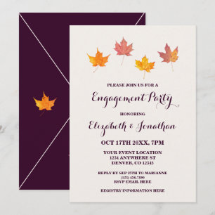 Invitation Maple Feuilles Fall Engagement Party