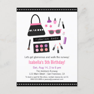 Invitation Maquillage Fashion Show Anniversaire Fête Invitati