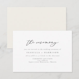 Invitation MARAH Elegant minimaliste cérémonie Mariage Insert