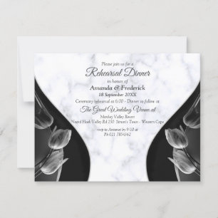 Invitation Marbre blanc moderne noir Abstrait
