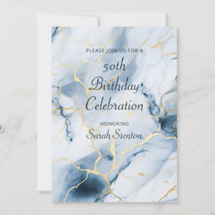 Invitation Marbre bleu clair 50e anniversaire