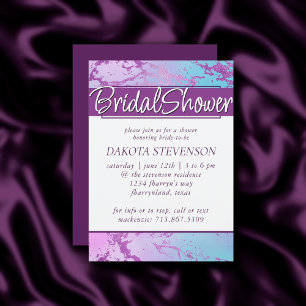 Invitation Marbre chic   Glam violet violet violet bleu Ombre