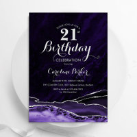 Marbre d'âge mauve en argent 21e anniversaire