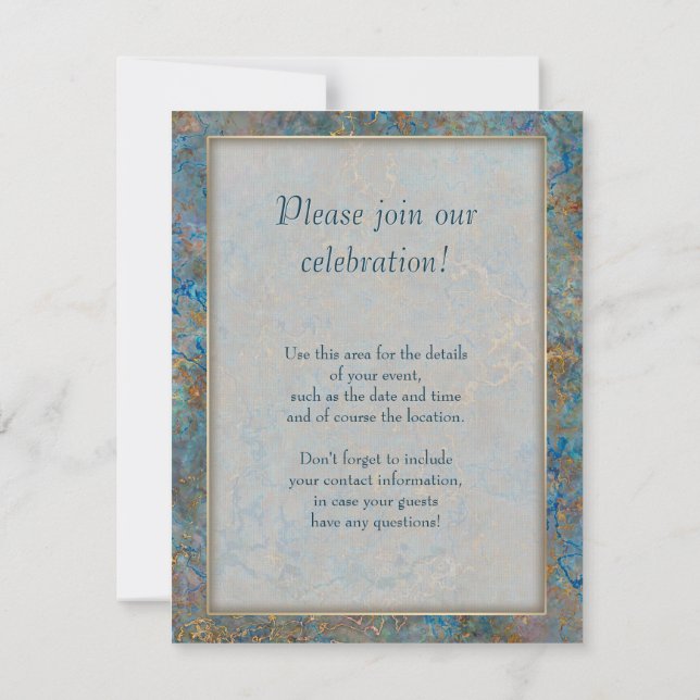Invitation Marbre de luxe Lapis Lazuli (Dos)