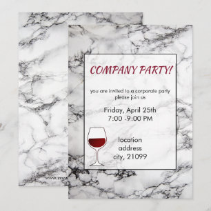 Invitation Marbre et verre noir et blanc