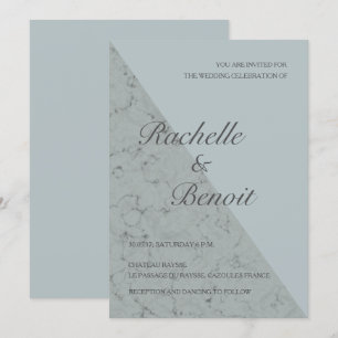 Invitation Marbre gris épicé élégant mariage moderne