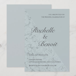 Invitation Marbre gris épicé élégant mariage moderne