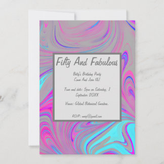 Invitation Marbre Liquide Cinquante Et Fabuleux anniversaire