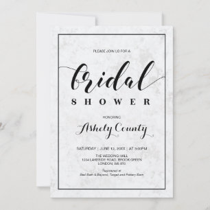 Invitation Marbre   Mariage Simple Typographie Moderne