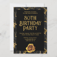 Marbre Noir Et Or Motif Anniversaire