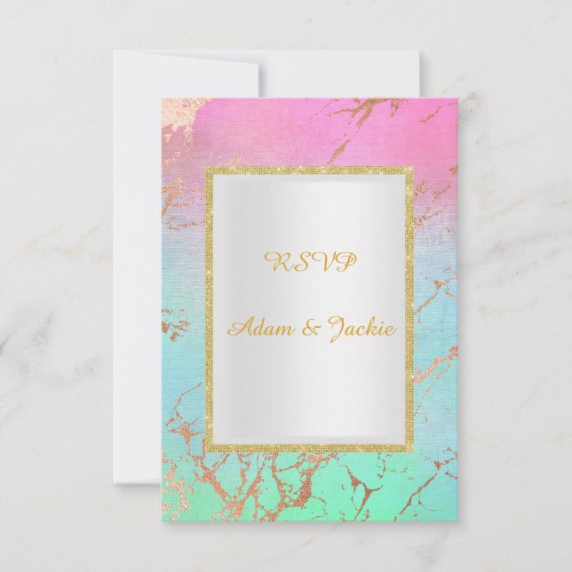 Invitation Marbre or pastel ELEGANT CLASSE rsvp (Devant)
