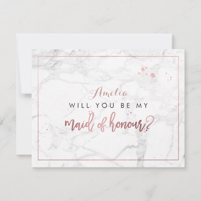 Invitation Marbre PixDezines / Faux Rose Gold. (Devant)