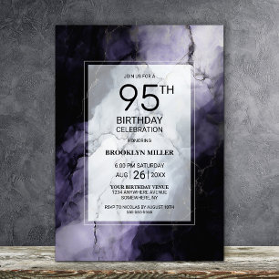 Invitation Marbre pourpre 95e fête d'anniversaire
