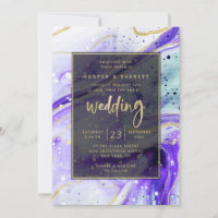 Marbre pourpre avec feuille d'or Mariage