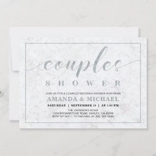 Invitation Marbre   Simple Mariage Moderne des Couples Shower