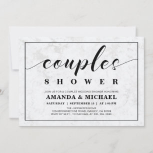 Invitation Marbre   Simple Mariage Moderne des Couples Shower