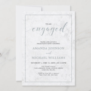 Invitation Marbre   Simple partie d'engagement en typographie