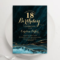Marbre turquoise or Agate 18e anniversaire