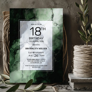 Invitation Marbre vert 18ème anniversaire