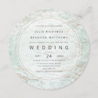 Marbres modernes en Mint Rose Gold Cercle Mariage