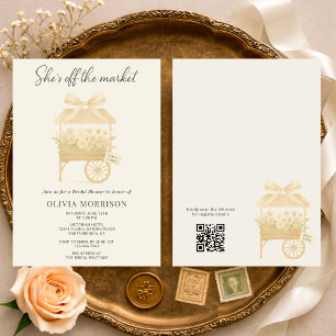 Invitation Marché aux Fleurs Nœud Coquette Code QR Baby Showe