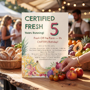 Invitation Marché de fermier pour le 5e anniversaire Fresh Of