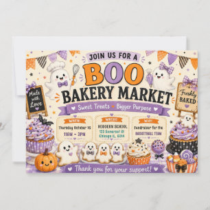 Invitation Marché de la boulangerie Halloween Boo Vente de pâ