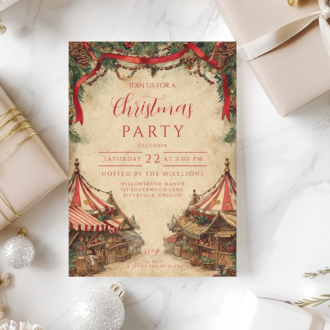 Invitation Marché de Noël Vintage (Créateur téléchargé)