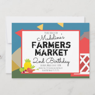 Invitation  Marché de producteurs de légumes amusants Anniver