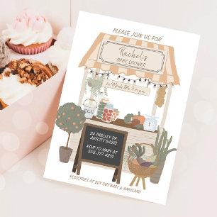 Invitation Marché de producteurs locaux Baby Shower Country