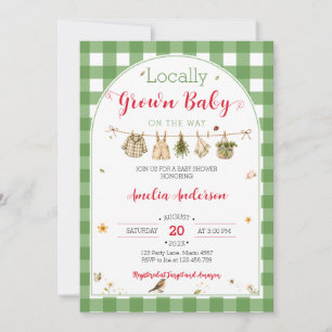 Invitation Marché de producteurs locaux Gingham Baby Shower