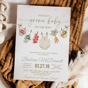 Invitation Marché des agriculteurs baby shower cultivé locale