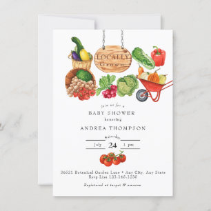 Invitation Marché des agriculteurs   Baby shower de jardin