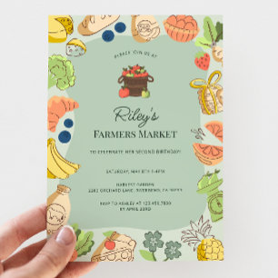 Invitation Marché des agriculteurs verts Fête d'anniversaire